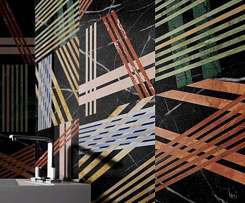Background tile, Color multicolor, Style designer, Natural stone, 60x60 cm, Finish polished